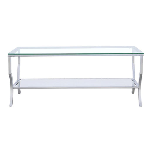 Saide Rectangular Coffee Table with Mirrored Shelf Chrome - Premium Coffee Table from Coaster Z2 Standard - Just $258! Shop now at Furniture Wholesale Plus  We are the best furniture store in Nashville, Hendersonville, Goodlettsville, Madison, Antioch, Mount Juliet, Lebanon, Gallatin, Springfield, Murfreesboro, Franklin, Brentwood