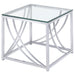 Lille Glass Top Square End Table Accents Chrome - Premium End Table from Coaster Z2 Standard - Just $138! Shop now at Furniture Wholesale Plus  We are the best furniture store in Nashville, Hendersonville, Goodlettsville, Madison, Antioch, Mount Juliet, Lebanon, Gallatin, Springfield, Murfreesboro, Franklin, Brentwood