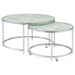 Lynn 2-piece Round Nesting Table White and Chrome - Premium Table Set from Coaster Z2 Standard - Just $270! Shop now at Furniture Wholesale Plus  We are the best furniture store in Nashville, Hendersonville, Goodlettsville, Madison, Antioch, Mount Juliet, Lebanon, Gallatin, Springfield, Murfreesboro, Franklin, Brentwood