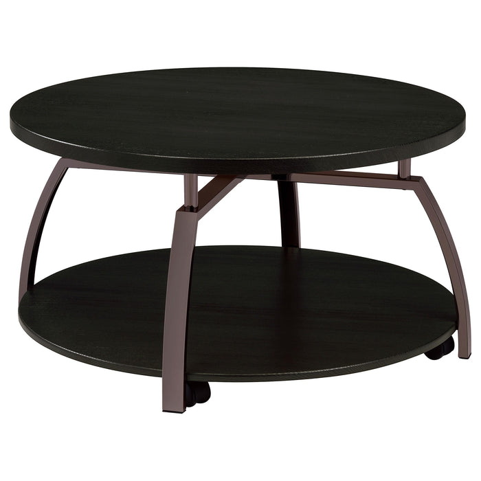 Dacre Round Coffee Table Dark Grey and Black Nickel - Premium Coffee Table from Coaster Z2 Standard - Just $210! Shop now at Furniture Wholesale Plus  We are the best furniture store in Nashville, Hendersonville, Goodlettsville, Madison, Antioch, Mount Juliet, Lebanon, Gallatin, Springfield, Murfreesboro, Franklin, Brentwood