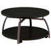 Dacre Round Coffee Table Dark Grey and Black Nickel - Premium Coffee Table from Coaster Z2 Standard - Just $210! Shop now at Furniture Wholesale Plus  We are the best furniture store in Nashville, Hendersonville, Goodlettsville, Madison, Antioch, Mount Juliet, Lebanon, Gallatin, Springfield, Murfreesboro, Franklin, Brentwood