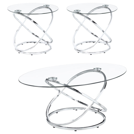 Warren 3-piece Occasional Set Chrome and Clear - Premium Table Set from Coaster Z2 Standard - Just $398! Shop now at Furniture Wholesale Plus  We are the best furniture store in Nashville, Hendersonville, Goodlettsville, Madison, Antioch, Mount Juliet, Lebanon, Gallatin, Springfield, Murfreesboro, Franklin, Brentwood