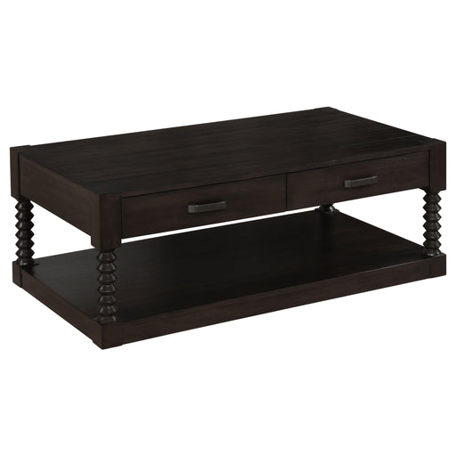 Meredith 2-drawer Coffee Table Coffee Bean - Premium Coffee Table from Coaster Z2 Standard - Just $458! Shop now at Furniture Wholesale Plus  We are the best furniture store in Nashville, Hendersonville, Goodlettsville, Madison, Antioch, Mount Juliet, Lebanon, Gallatin, Springfield, Murfreesboro, Franklin, Brentwood