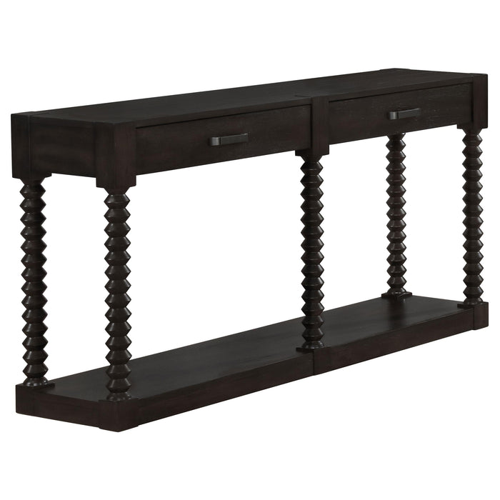 Meredith 2-drawer Sofa Table Coffee Bean - Premium Sofa Table from Coaster Z2 Standard - Just $430! Shop now at Furniture Wholesale Plus  We are the best furniture store in Nashville, Hendersonville, Goodlettsville, Madison, Antioch, Mount Juliet, Lebanon, Gallatin, Springfield, Murfreesboro, Franklin, Brentwood