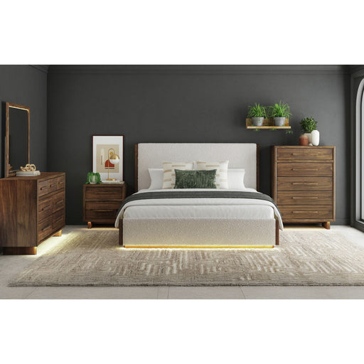 Brisbane - Nightstand With USBC And LED - Brown – Accent Nightstands by Elements International at Furniture Wholesale Plus , Nashville furniture store
