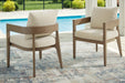 Serene Bay - Arm Chair With Cushion (Set of 2) - Dark Brown / White – Chair Sets by Signature Design by Ashley® at Furniture Wholesale Plus , Nashville furniture store