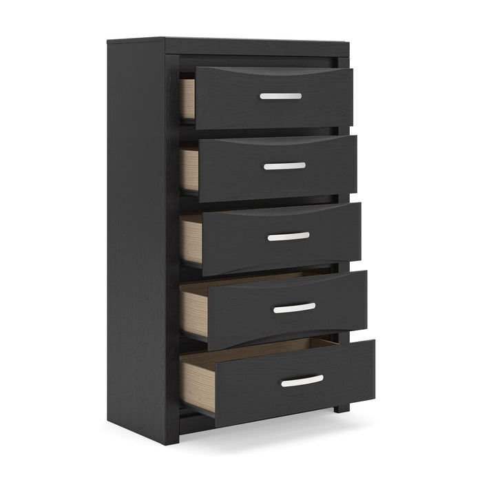Stabotta - Five Drawer Chest - Black – Accent Chests by Signature Design by Ashley® at Furniture Wholesale Plus , Nashville furniture store