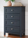 Landocken - Four Drawer Chest - Brown / Blue – Accent Chests by Signature Design by Ashley® at Furniture Wholesale Plus , Nashville furniture store