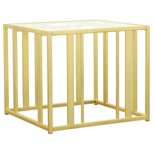 Adri Metal Frame End Table Matte Brass - Premium End Table from Coaster Z2 Standard - Just $210! Shop now at Furniture Wholesale Plus  We are the best furniture store in Nashville, Hendersonville, Goodlettsville, Madison, Antioch, Mount Juliet, Lebanon, Gallatin, Springfield, Murfreesboro, Franklin, Brentwood