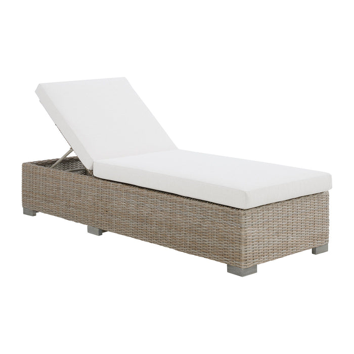 Ollie - Chaise Lounge - Tan And Olefin White Cream – Chaises by Elements International at Furniture Wholesale Plus , Nashville furniture store