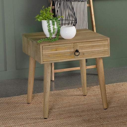 Zabel Square 1-drawer End Table Natural - Premium End Table from Coaster Z2 Standard - Just $250! Shop now at Furniture Wholesale Plus  We are the best furniture store in Nashville, Hendersonville, Goodlettsville, Madison, Antioch, Mount Juliet, Lebanon, Gallatin, Springfield, Murfreesboro, Franklin, Brentwood