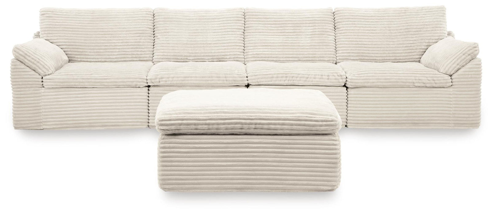 Fannin - 4-Piece Sectional With Ottoman - Ivory – Stationary Sectionals by Signature Design by Ashley® at Furniture Wholesale Plus , Nashville furniture store