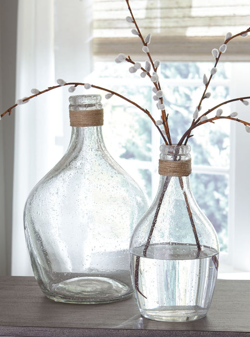 Marcin - Vase Set (Set of 2) - Clear – Vases & Jars by Signature Design by Ashley® at Furniture Wholesale Plus , Nashville furniture store
