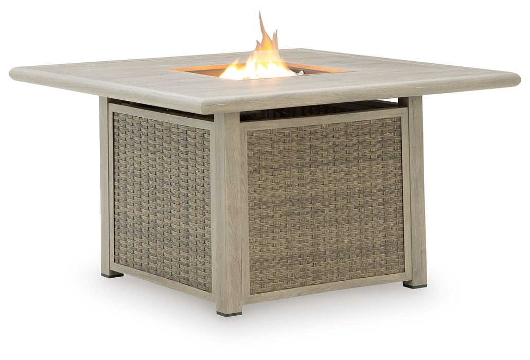 Cliff Trails - Beige - Square Fire Pit Table - Premium Fire Pits from Signature Design by Ashley® - Just $1138! Shop now at Furniture Wholesale Plus  We are the best furniture store in Nashville, Hendersonville, Goodlettsville, Madison, Antioch, Mount Juliet, Lebanon, Gallatin, Springfield, Murfreesboro, Franklin, Brentwood