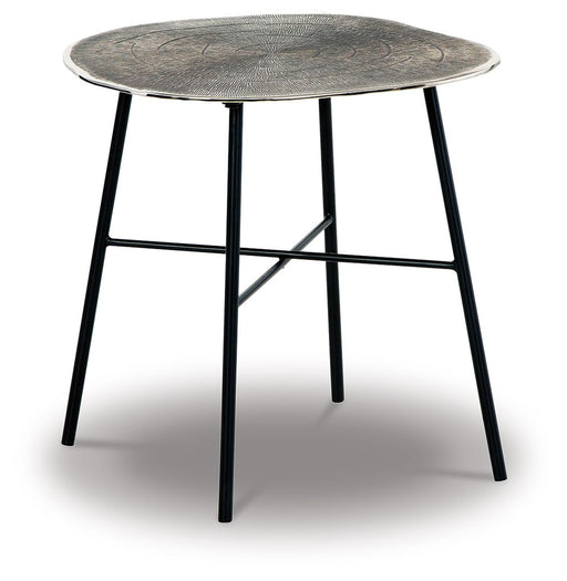 Laverford - Round End Table - Chrome / Black – End Tables by Signature Design by Ashley® at Furniture Wholesale Plus , Nashville furniture store