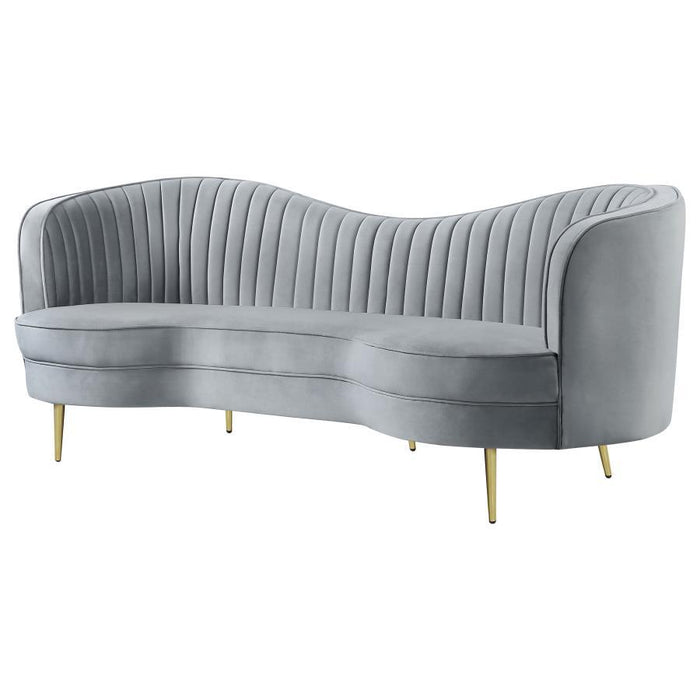 Sophia - Upholstered Channel Tufted Sofa – Stationary Sofas by CoasterEssence at Furniture Wholesale Plus , Nashville furniture store