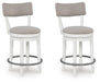 Robbinsdale - Upholstered Swivel Barstool (Set of 2) - Antique White – Stool Sets by Signature Design by Ashley® at Furniture Wholesale Plus , Nashville furniture store