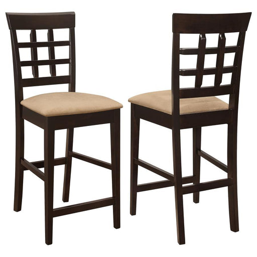 Gabriel - Lattice Back Counter Chair (Set of 2) - Cappuccino - Premium Stool Sets from CoasterEveryday - Just $239! Shop now at Furniture Wholesale Plus  We are the best furniture store in Nashville, Hendersonville, Goodlettsville, Madison, Antioch, Mount Juliet, Lebanon, Gallatin, Springfield, Murfreesboro, Franklin, Brentwood