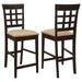 Gabriel - Lattice Back Counter Chair (Set of 2) - Cappuccino - Premium Stool Sets from CoasterEveryday - Just $239! Shop now at Furniture Wholesale Plus  We are the best furniture store in Nashville, Hendersonville, Goodlettsville, Madison, Antioch, Mount Juliet, Lebanon, Gallatin, Springfield, Murfreesboro, Franklin, Brentwood