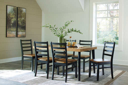 Blondon - Brown / Black - Rectangular Drm Table Set (Set of 7) - Premium 7 Piece Dining Room Sets from Signature Design by Ashley® - Just $708! Shop now at Furniture Wholesale Plus  We are the best furniture store in Nashville, Hendersonville, Goodlettsville, Madison, Antioch, Mount Juliet, Lebanon, Gallatin, Springfield, Murfreesboro, Franklin, Brentwood