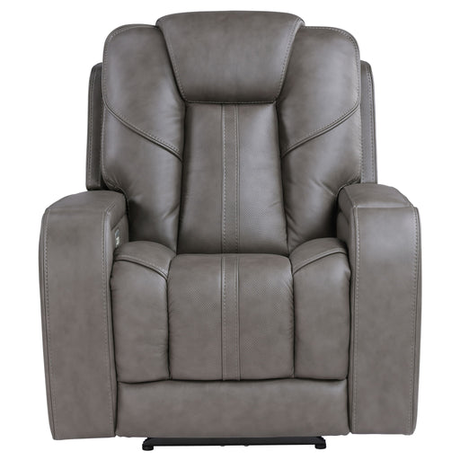Daniel - Triple Power Leather Theat Recliner - Gray – Reclining Chairs by Steve Silver Furniture at Furniture Wholesale Plus , Nashville furniture store