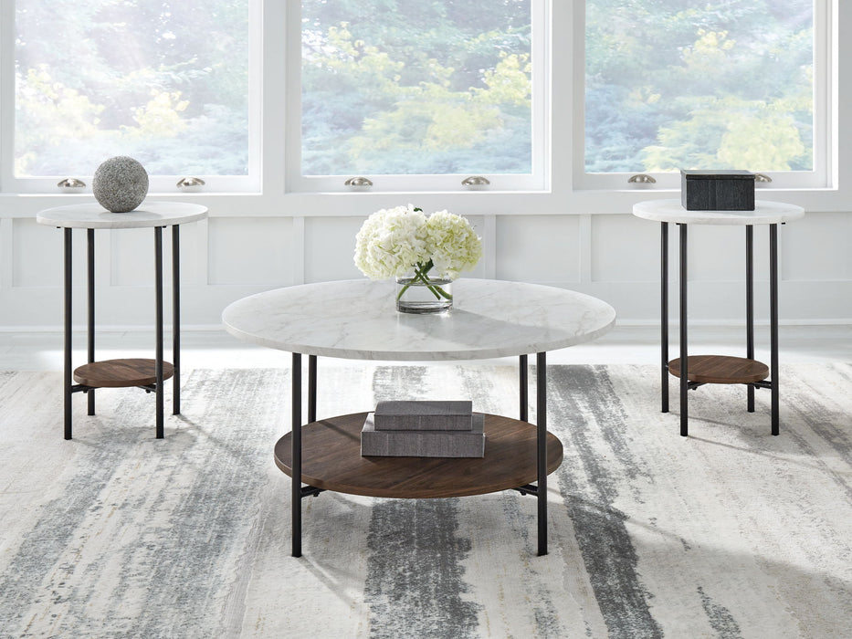 Wrenwich - Occasional Table Set (Set of 3) - Brown / Black / White – Table Sets by Signature Design by Ashley® at Furniture Wholesale Plus , Nashville furniture store