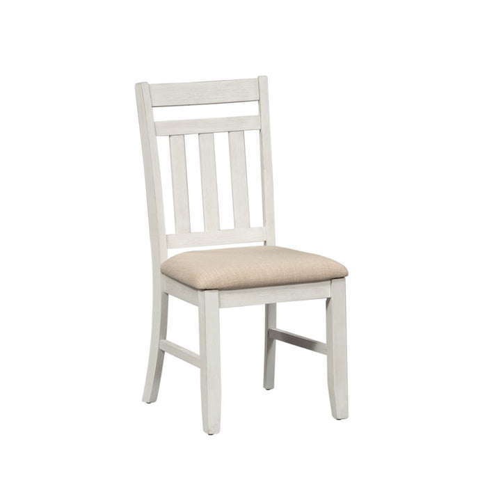 Summerville - Slat Back Side Chair - Soft White Wash / Wirebrushed Gray – Side Chairs by Liberty Furniture at Furniture Wholesale Plus , Nashville furniture store