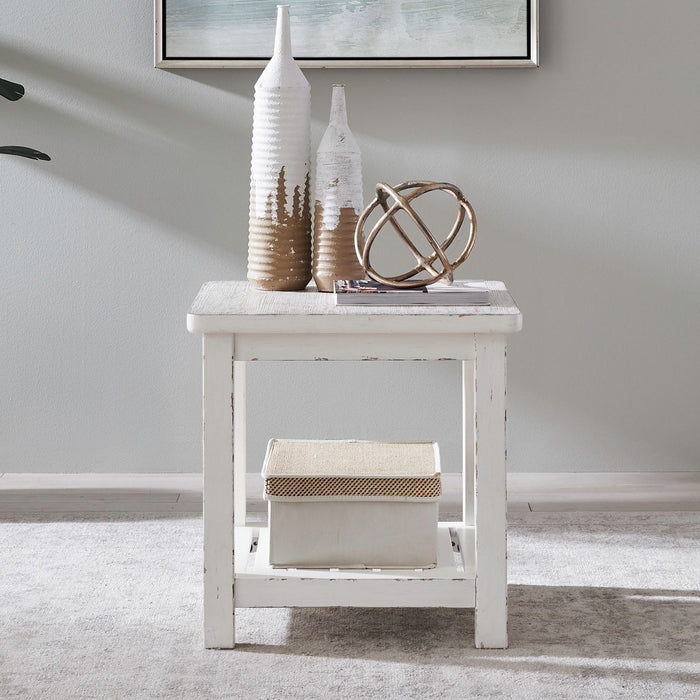 Backroads - End Table - Weathered White & Parchment Brown – End Tables by Liberty Furniture at Furniture Wholesale Plus , Nashville furniture store