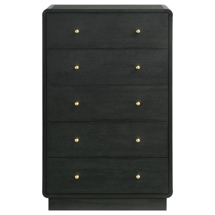 Cavelle - 5-Drawer Chest Of Drawers - Black – Accent Chests by Coaster Fine Furniture at Furniture Wholesale Plus , Nashville furniture store