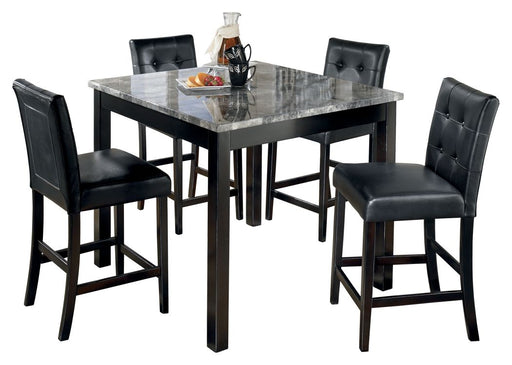 Maysville - Black - Square Counter TBL Set (Set of 5) - Premium 5 Piece Dining Room Sets from Signature Design by Ashley® - Just $588! Shop now at Furniture Wholesale Plus  We are the best furniture store in Nashville, Hendersonville, Goodlettsville, Madison, Antioch, Mount Juliet, Lebanon, Gallatin, Springfield, Murfreesboro, Franklin, Brentwood