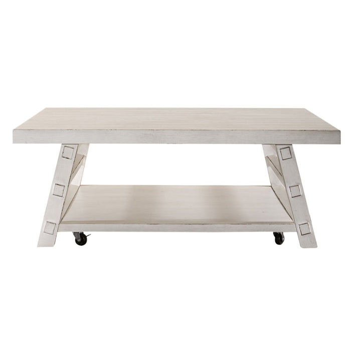 Modern Farmhouse - Oversized Square Cocktail Table – Cocktail Tables by Liberty Furniture at Furniture Wholesale Plus , Nashville furniture store