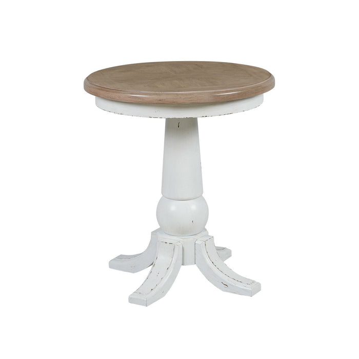 Turnberry Park - Round End Table - Washed White – End Tables by Liberty Furniture at Furniture Wholesale Plus , Nashville furniture store