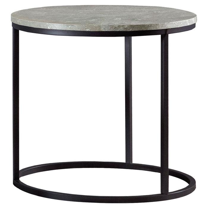 Lainey Faux Marble Round Top End Table Grey and Gunmetal - Premium End Table from Coaster Z2 Standard - Just $90! Shop now at Furniture Wholesale Plus  We are the best furniture store in Nashville, Hendersonville, Goodlettsville, Madison, Antioch, Mount Juliet, Lebanon, Gallatin, Springfield, Murfreesboro, Franklin, Brentwood