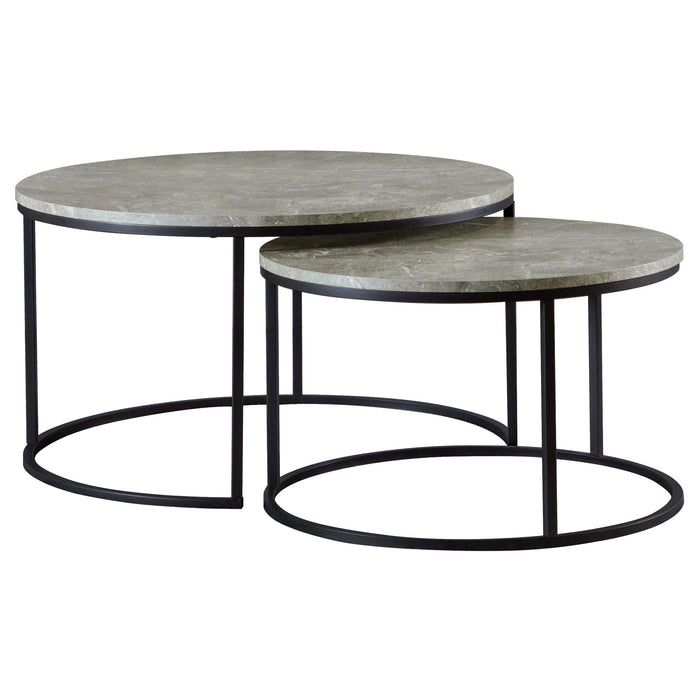 Lainey Round 2-piece Nesting Coffee Table Grey and Gunmetal - Premium Table Set from Coaster Z2 Standard - Just $206! Shop now at Furniture Wholesale Plus  We are the best furniture store in Nashville, Hendersonville, Goodlettsville, Madison, Antioch, Mount Juliet, Lebanon, Gallatin, Springfield, Murfreesboro, Franklin, Brentwood