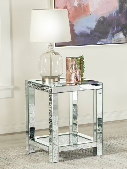 Valentina Square End Table with Glass Top Mirror - Premium End Table from Coaster Z2 Standard - Just $318! Shop now at Furniture Wholesale Plus  We are the best furniture store in Nashville, Hendersonville, Goodlettsville, Madison, Antioch, Mount Juliet, Lebanon, Gallatin, Springfield, Murfreesboro, Franklin, Brentwood