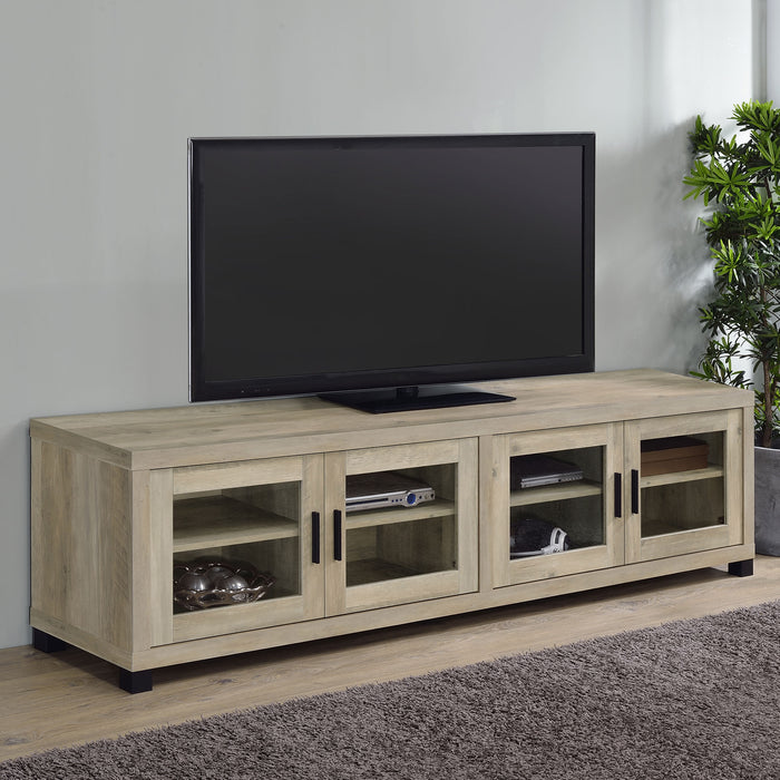 Sachin Rectangular TV Console with Glass Doors - Premium TV Stand from Coaster Z2 Standard - Just $398! Shop now at Furniture Wholesale Plus  We are the best furniture store in Nashville, Hendersonville, Goodlettsville, Madison, Antioch, Mount Juliet, Lebanon, Gallatin, Springfield, Murfreesboro, Franklin, Brentwood