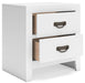 Binterglen - Two Drawer Night Stand - White – Accent Nightstands by Signature Design by Ashley® at Furniture Wholesale Plus , Nashville furniture store