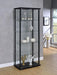 Delphinium - 5-Shelf Clear Glass Curio Display Cabinet - Black – Curio Cabinets by CoasterEveryday at Furniture Wholesale Plus , Nashville furniture store