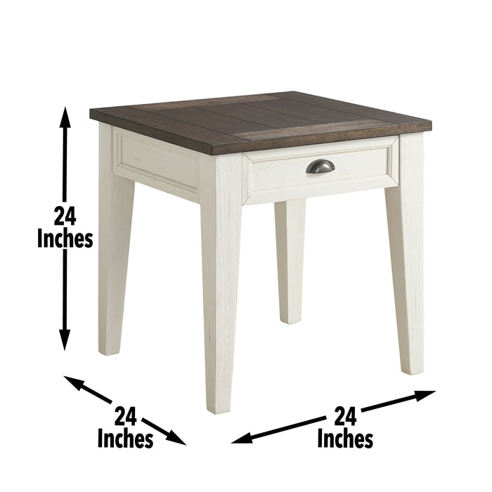 Cayla - End Table - Dark Oak / White – End Tables by Steve Silver Furniture at Furniture Wholesale Plus , Nashville furniture store