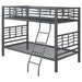 Fairfax Twin Over Twin Bunk Bed with Ladder Light Gunmetal - Premium Bunk Bed from Coaster Z2 Standard - Just $558! Shop now at Furniture Wholesale Plus  We are the best furniture store in Nashville, Hendersonville, Goodlettsville, Madison, Antioch, Mount Juliet, Lebanon, Gallatin, Springfield, Murfreesboro, Franklin, Brentwood