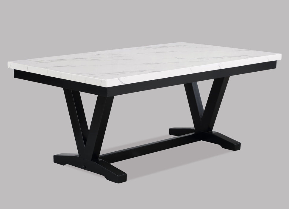 Tanner - Dining Table, Faux Carrara Marble - White / Black – Dining Tables by Crown Mark at Furniture Wholesale Plus , Nashville furniture store