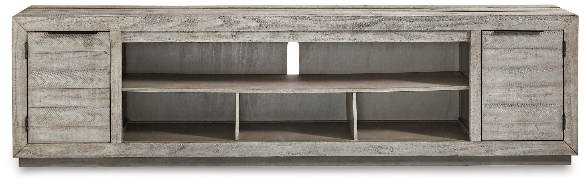 Naydell - XL TV Stand w/Fireplace Option - Gray – TV Stands by Signature Design by Ashley® at Furniture Wholesale Plus , Nashville furniture store