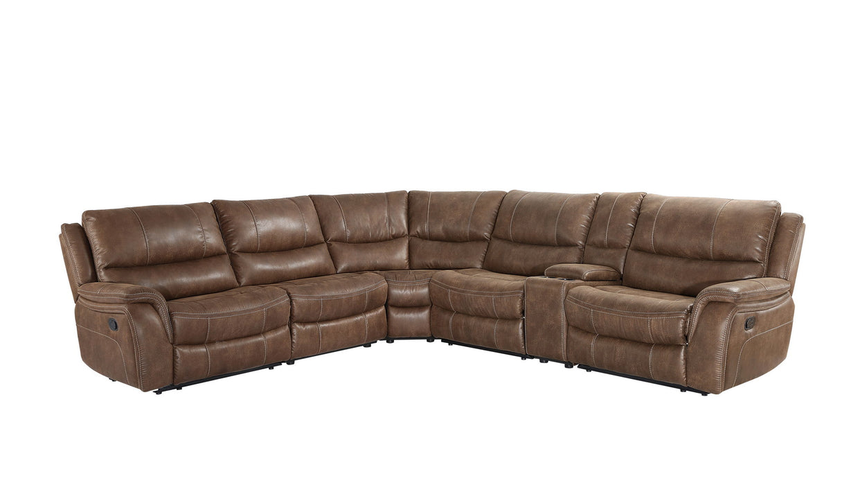 Lehi - 6 Piece Manual Reclining Sectional - Dark Brown – Reclining Sectionals by Steve Silver Furniture at Furniture Wholesale Plus , Nashville furniture store