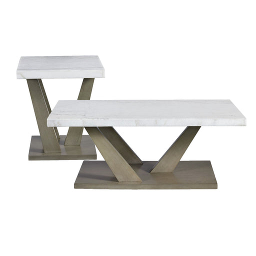 Greta - 2 Piece Occasional Table Set (Coffee Table And End Table) - Gray – Table Sets by Elements International at Furniture Wholesale Plus , Nashville furniture store