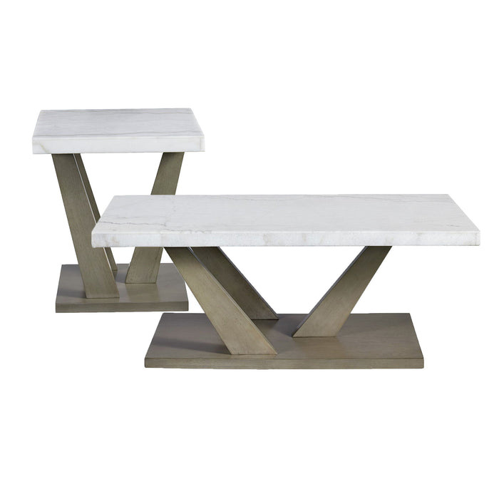 Greta - 2 Piece Occasional Table Set (Coffee Table And End Table) - Gray – Table Sets by Elements International at Furniture Wholesale Plus , Nashville furniture store