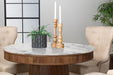 Ortega - Round Marble Top Wood Dining Table - Natural - Premium Dining Tables from CoasterElevations - Just $1089! Shop now at Furniture Wholesale Plus  We are the best furniture store in Nashville, Hendersonville, Goodlettsville, Madison, Antioch, Mount Juliet, Lebanon, Gallatin, Springfield, Murfreesboro, Franklin, Brentwood