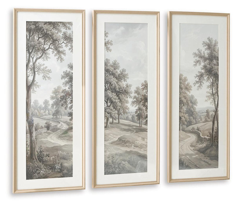 Dixonburg - Wall Art Set (Set of 3) - Taupe / Gray – Framed Print Sets by Signature Design by Ashley® at Furniture Wholesale Plus , Nashville furniture store