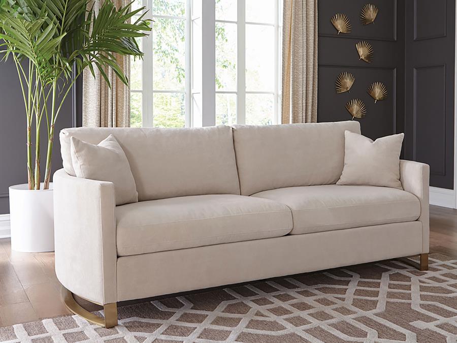 Corliss - Upholstered Arched Arm Sofa – Stationary Sofas by CoasterElevations at Furniture Wholesale Plus , Nashville furniture store