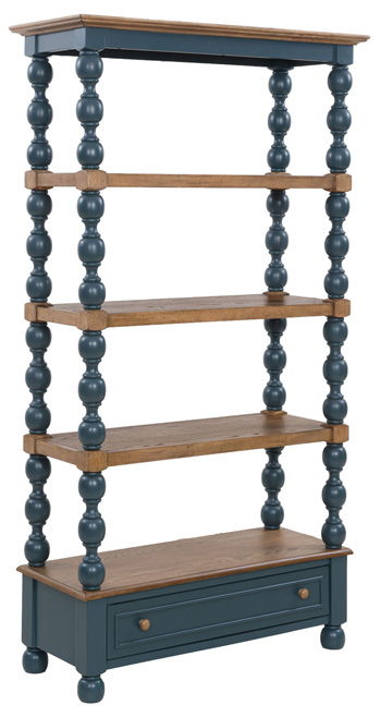 Finnworth - Bookcase - Blue / Brown – Standard Bookcases by Signature Design by Ashley® at Furniture Wholesale Plus , Nashville furniture store