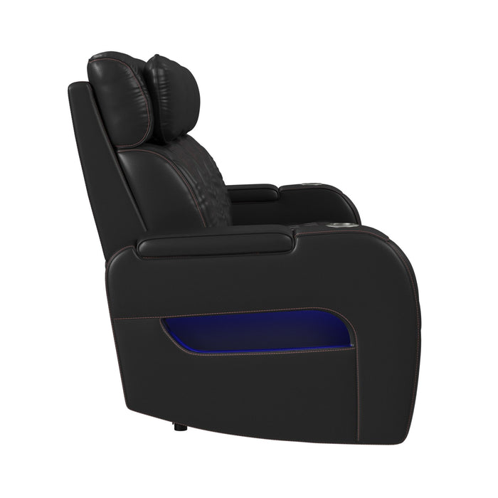 Prime Time - P3 Sofa With I Table, Reading Light, Heat, Massage, LED, And Speaker – Reclining Sofas by Elements International at Furniture Wholesale Plus , Nashville furniture store